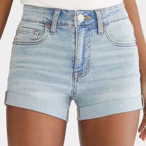🚨NWT Aeropostale Seriously Stretchy High-Waisted Denim Midi Shorts